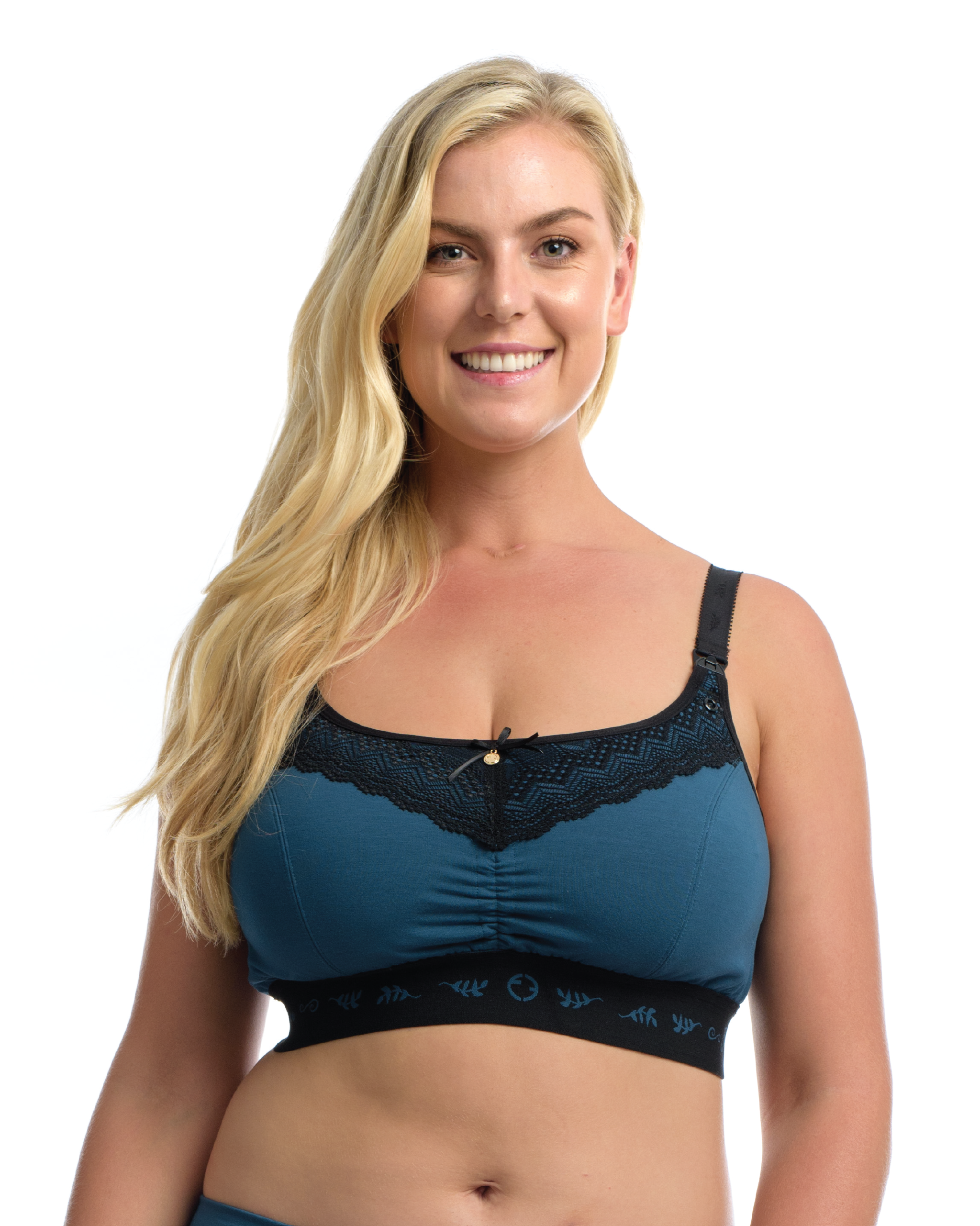 Curve Muse Plus Size Nursing Underwire Bra with drop-down cups (Pack of  3)-WHITE PRINT,LIGHT BLUE,CREAM-40DD